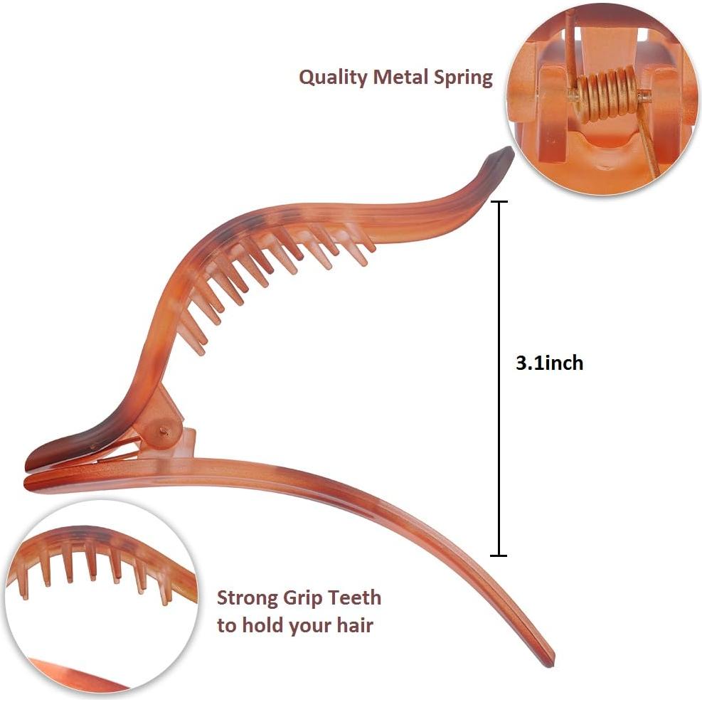 Pinzas de Pelo Planas FASOTY 3PCS Antideslizantes Colores Variados