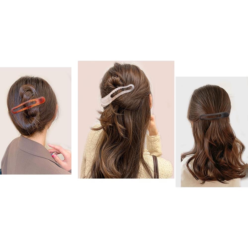 Pinzas de Pelo Planas FASOTY 3PCS Antideslizantes Colores Variados