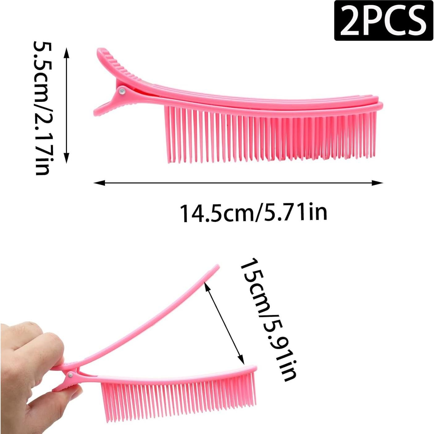 Juego de 2 Clips para Seccionar Cabello Yinluluna Rosa