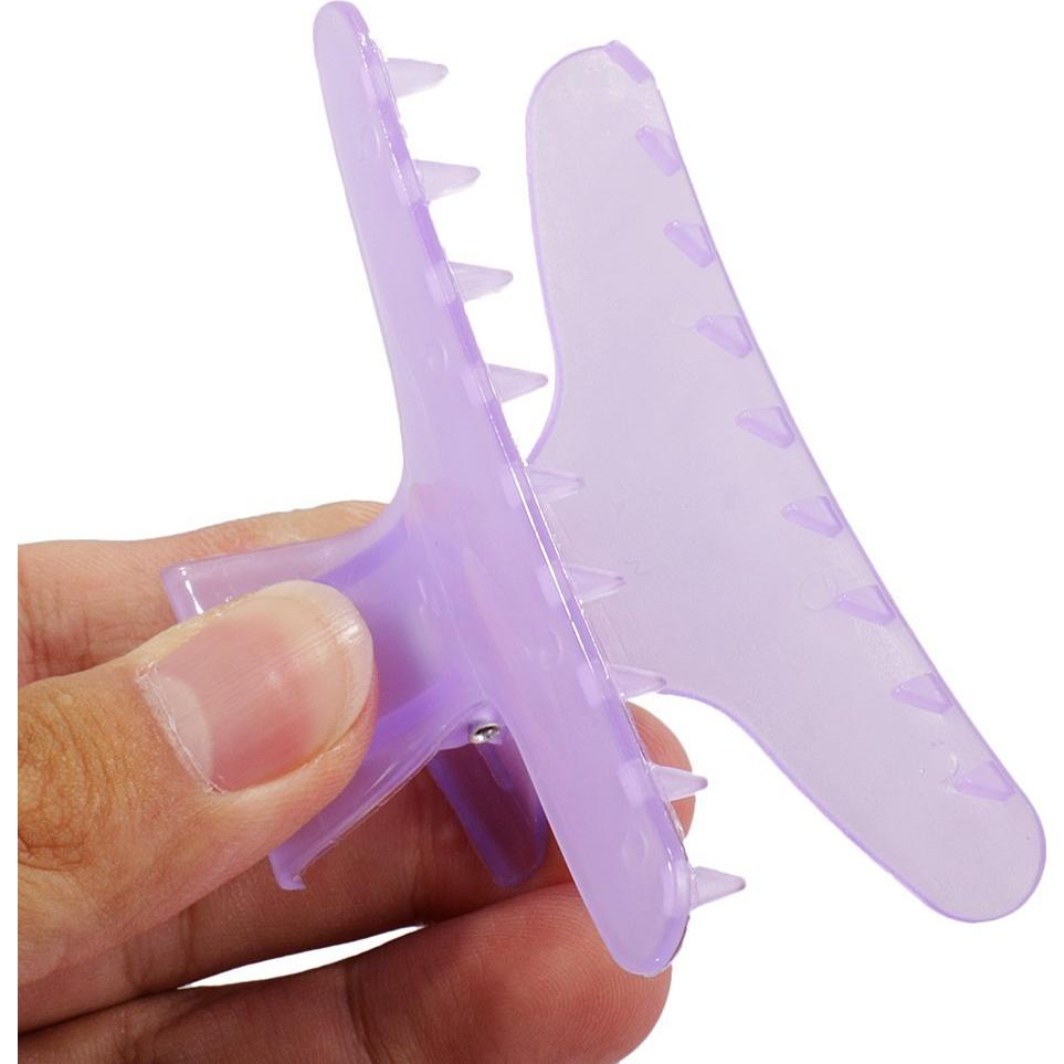 12 Clips de Plástico Mariposa Qfauto para Cabello 8cm Multicolor