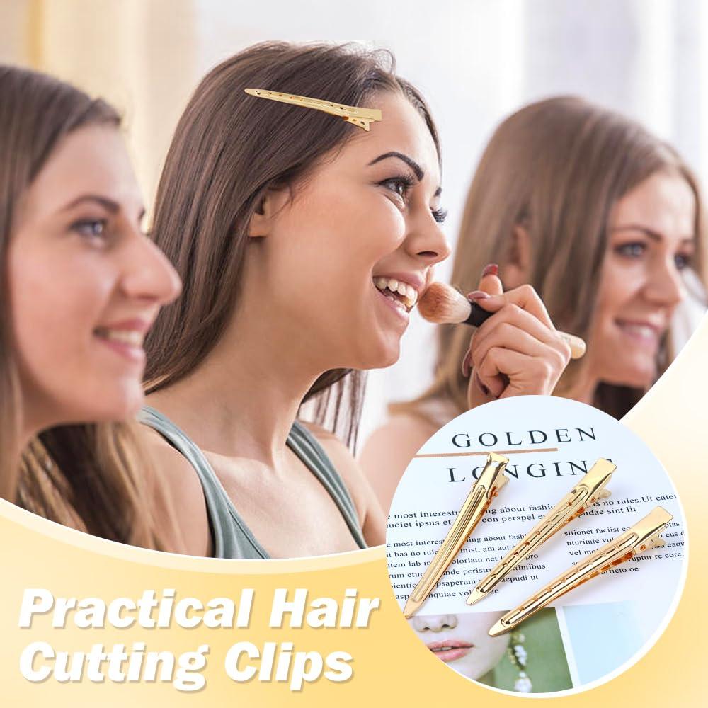 Clips de Pelo de Metal Cocodrilo Lawie 50 Piezas 9 cm Dorado