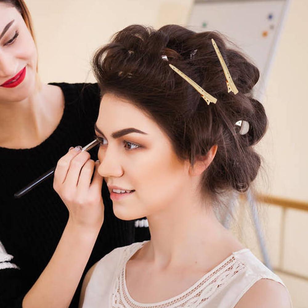 Clips de Pelo de Metal Cocodrilo Lawie 50 Piezas 9 cm Dorado