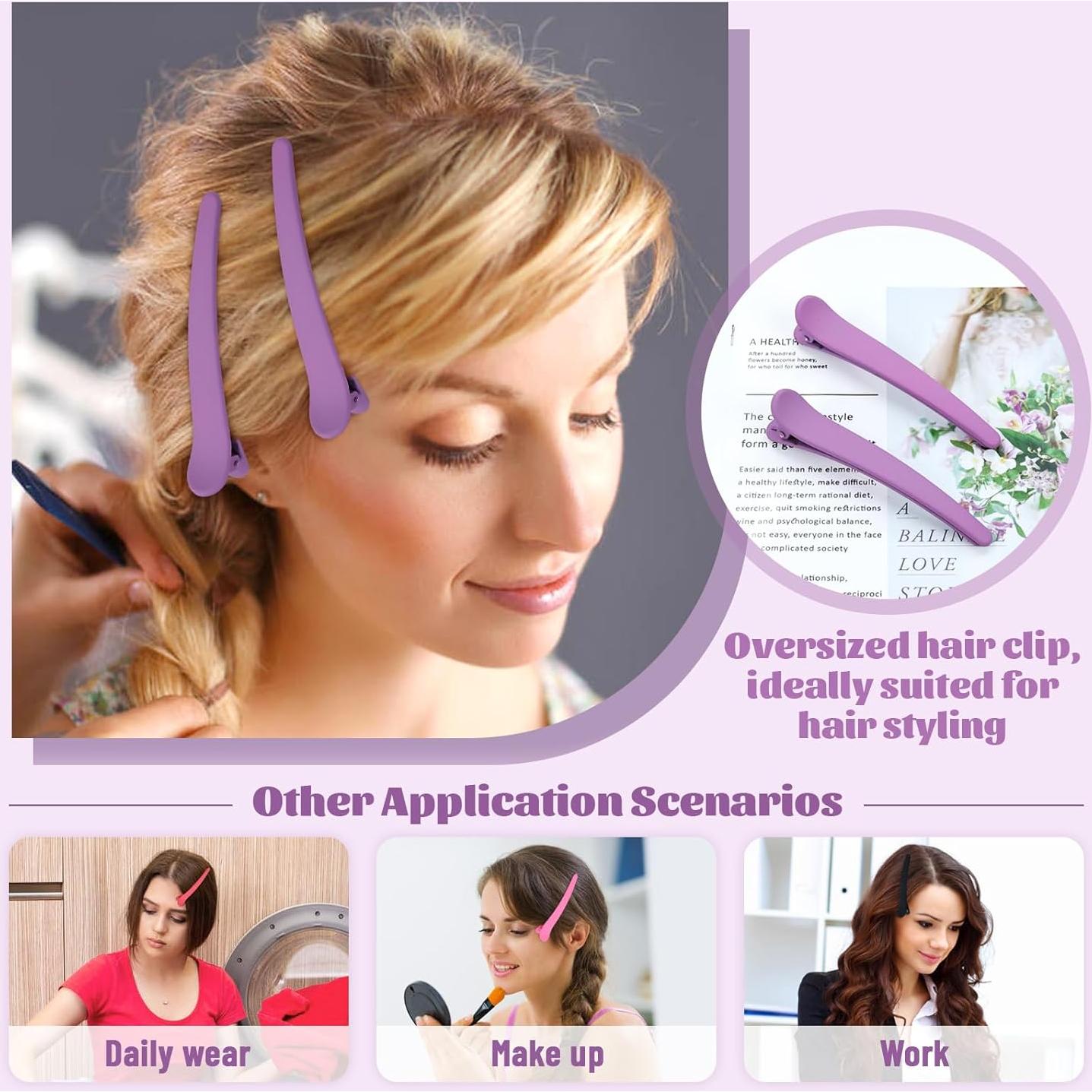 20 Clips de Pelo de Plástico Mate Dizila 12 cm Antideslizantes