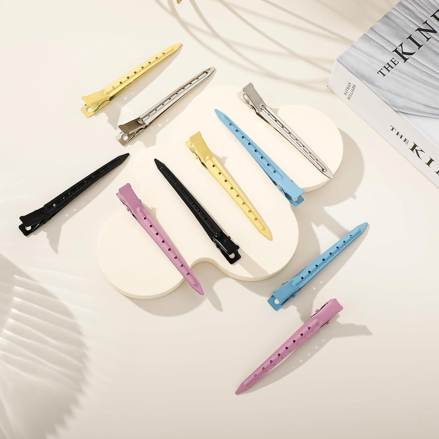 40 Clips de Pato Metal Antioxidante 9 cm Color Mezclado