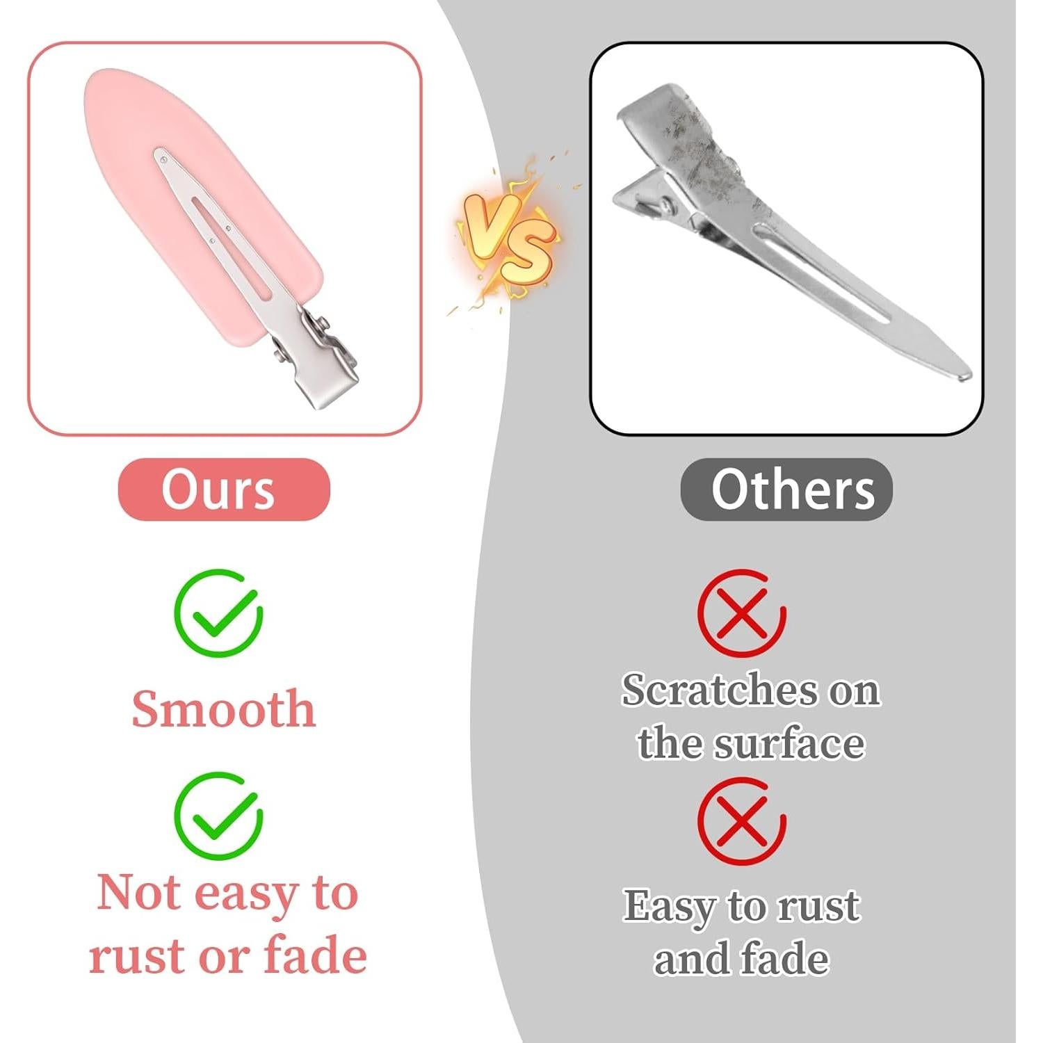 60 Clips para el Cabello Sin Doblados Qulkws - 5.9x1.8 cm