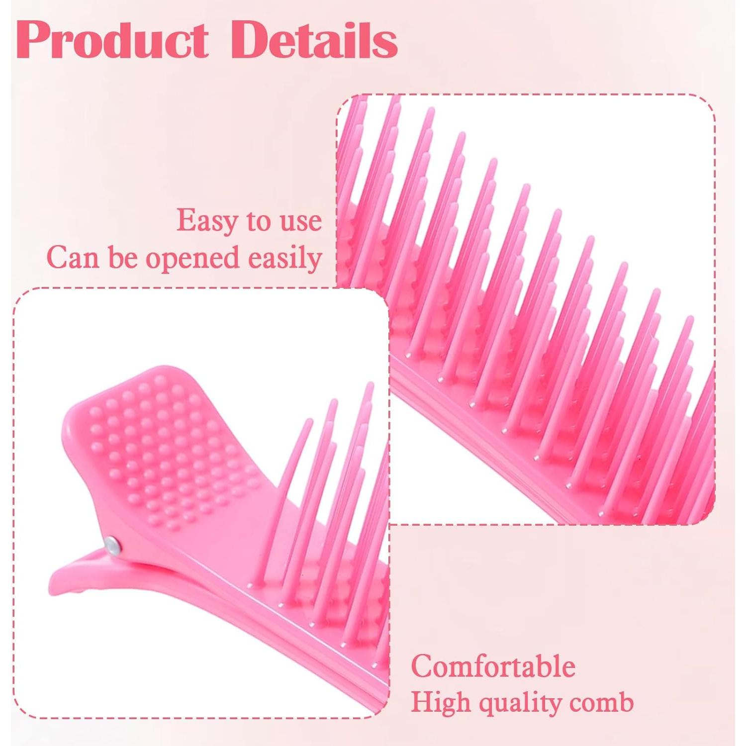 2 Clips de Sección y Corte de Cabello Exircy - Negro/Rosa