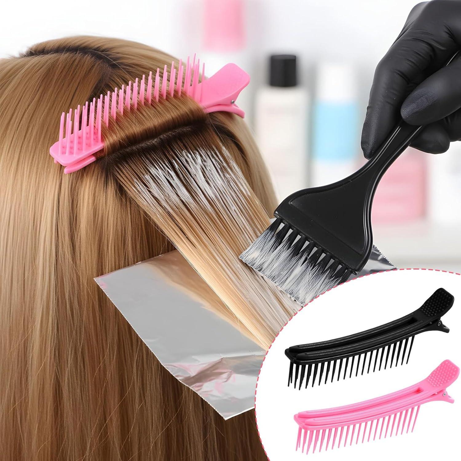 2 Clips de Sección y Corte de Cabello Exircy - Negro/Rosa