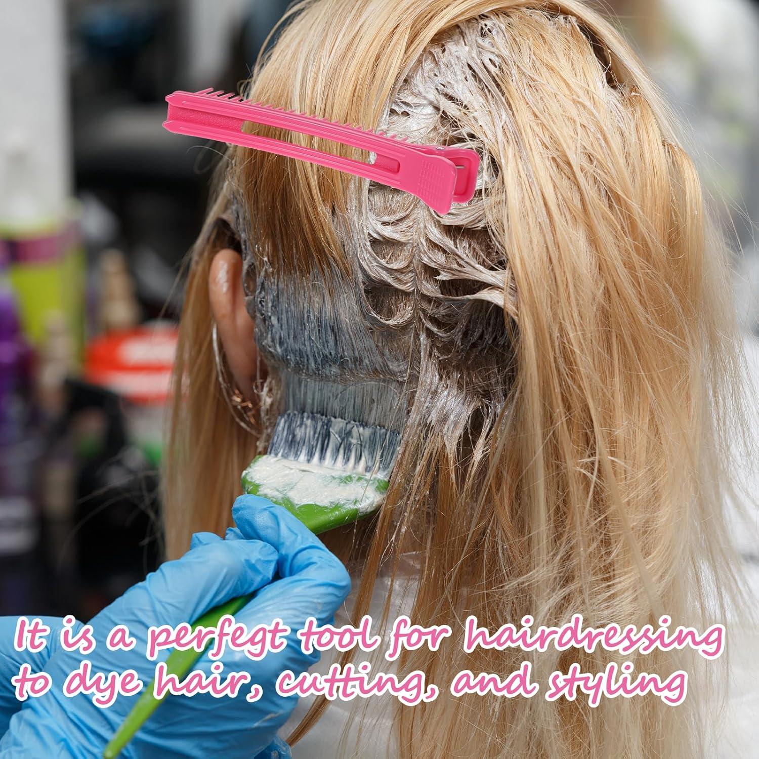 4 Clips de Sección para Cabello EupHHonycs - Rosa y Negro