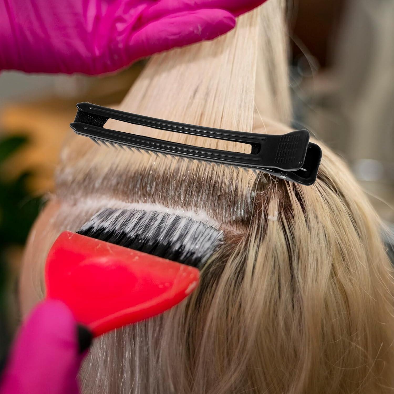 4 Clips de Sección para Cabello EupHHonycs - Rosa y Negro