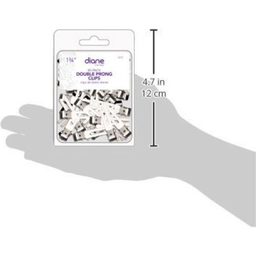 Pinzas de Pelo Doble Punta Diane Acero Niquelado 4.45 cm - 80 Unidades