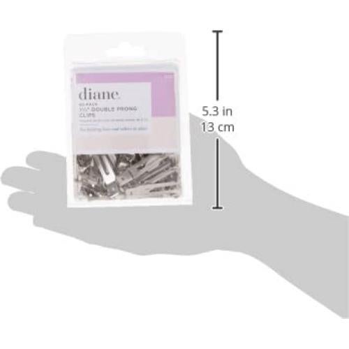 Pinzas de Pelo Doble Punta Diane Acero Niquelado 4.45 cm - 80 Unidades