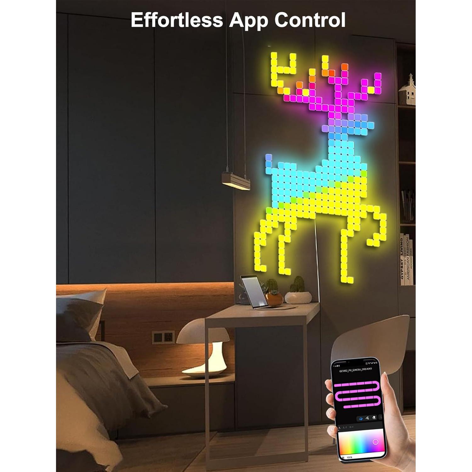 Paneles LED Hexagon 12PCS Amailtom RGB Inteligentes para Juegos