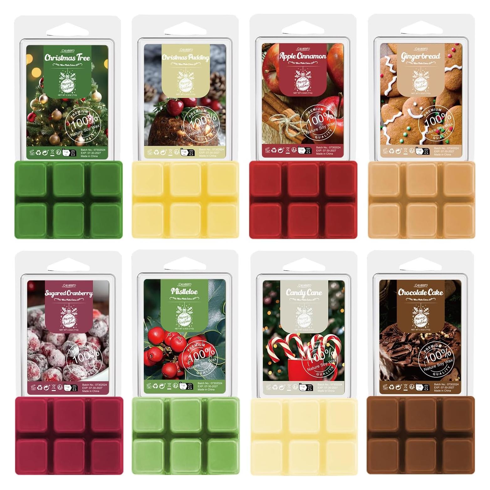 Set de Ceras Aromáticas de Soja Salubrito - Navidad 8 Aromas