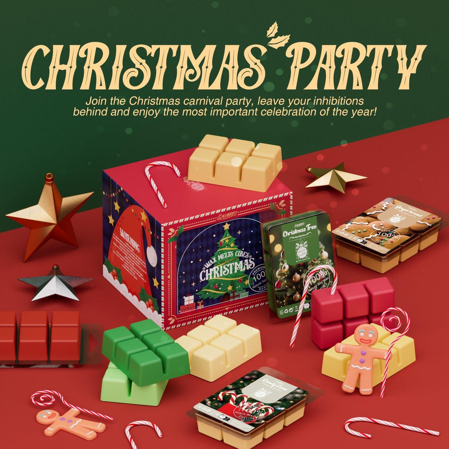 Set de Ceras Aromáticas de Soja Salubrito - Navidad 8 Aromas