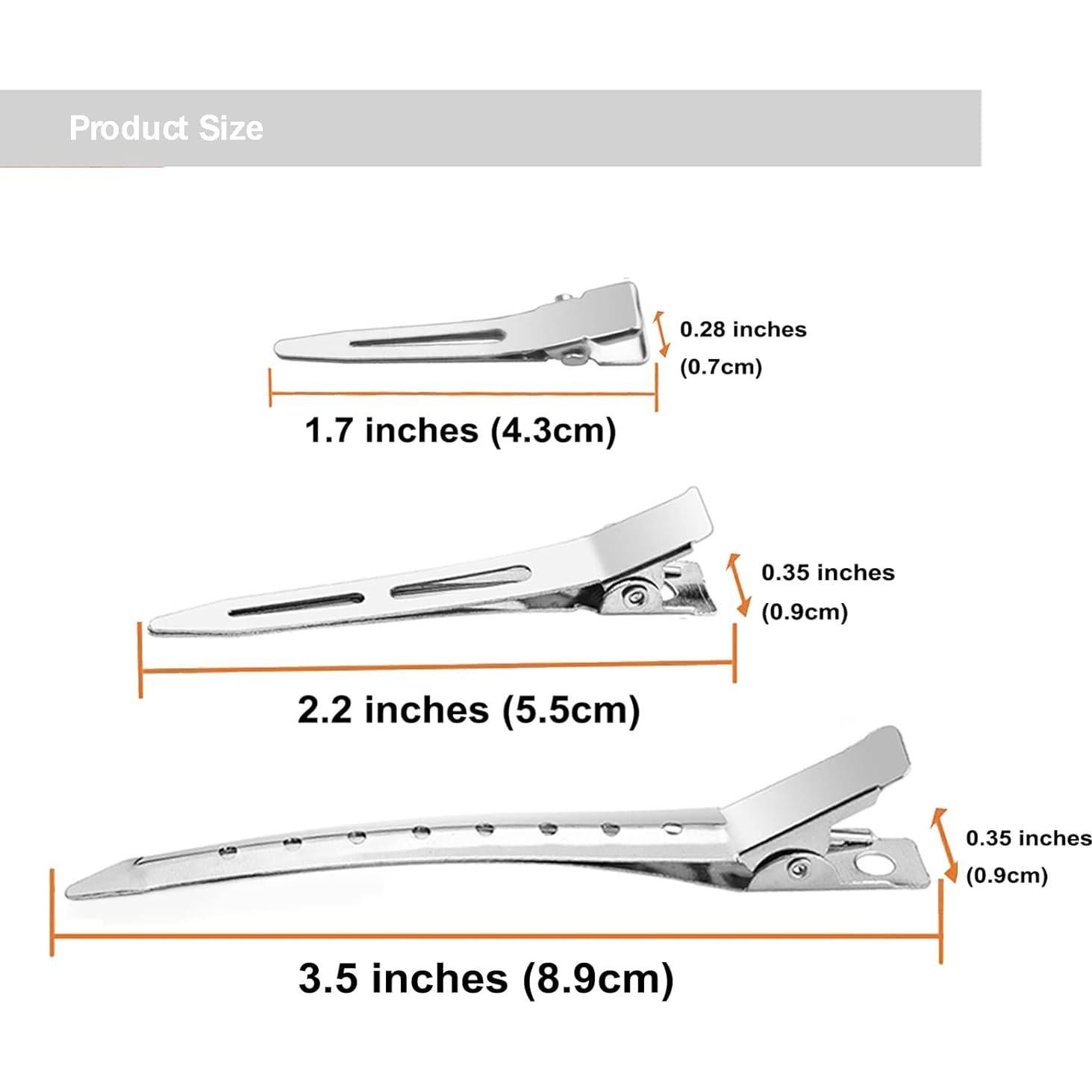 Set de 40 Clips de Pelo de Metal Qoneyik - 10x8.9cm, 10x5.6cm, 20x4.3cm