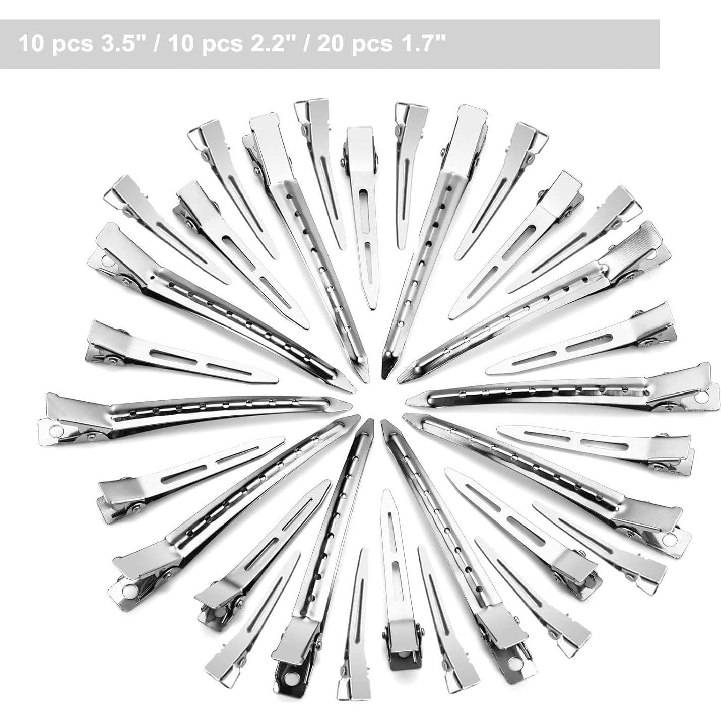 Set de 40 Clips de Pelo de Metal Qoneyik - 10x8.9cm, 10x5.6cm, 20x4.3cm