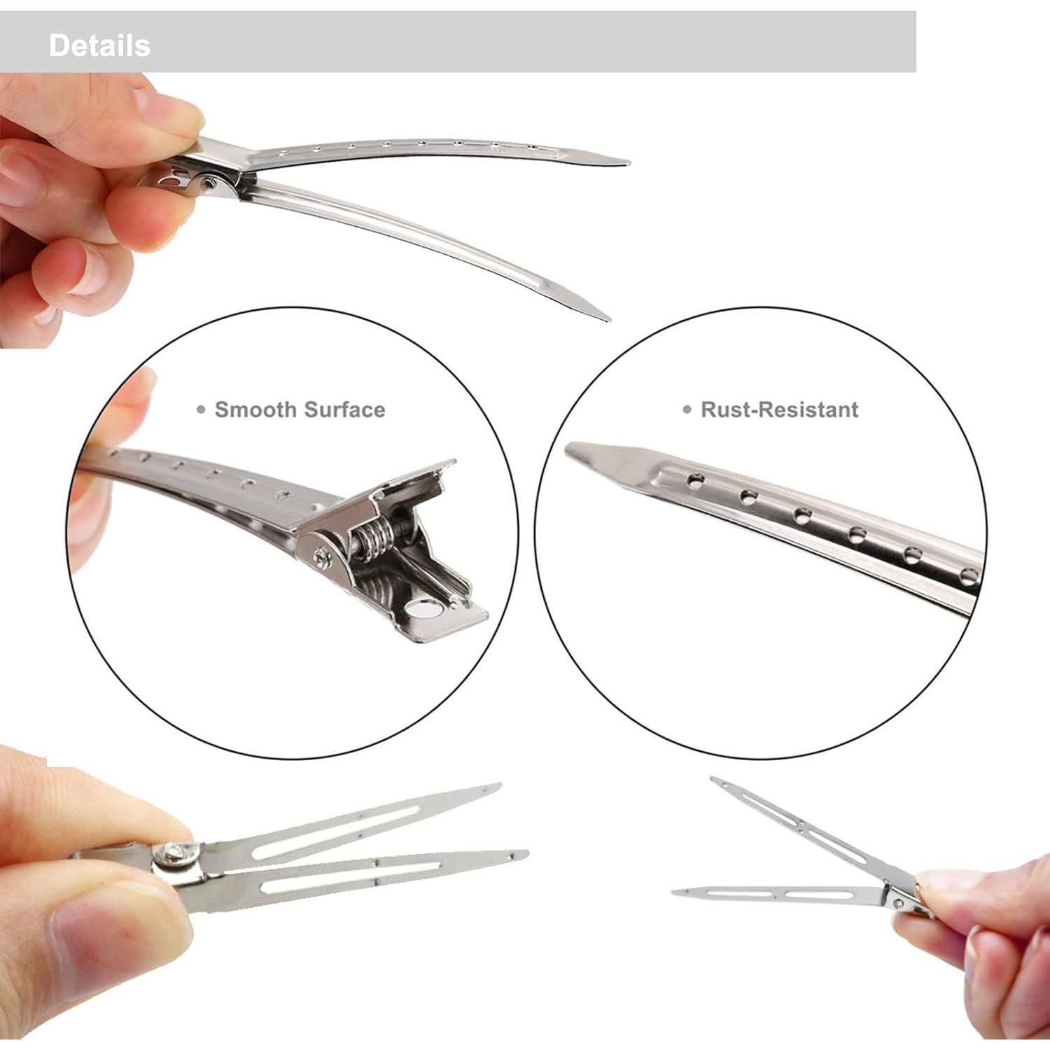 Set de 40 Clips de Pelo de Metal Qoneyik - 10x8.9cm, 10x5.6cm, 20x4.3cm