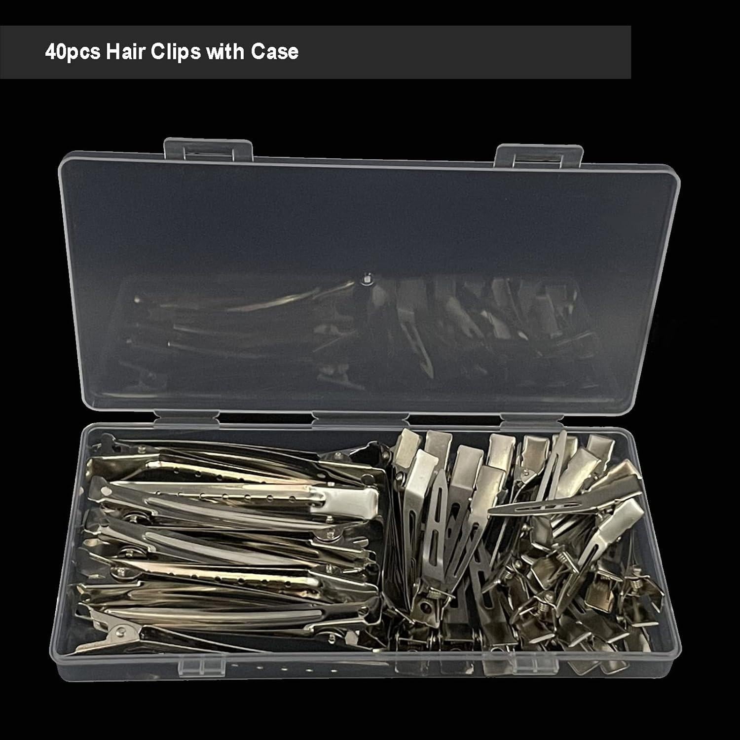 Set de 40 Clips de Pelo de Metal Qoneyik - 10x8.9cm, 10x5.6cm, 20x4.3cm