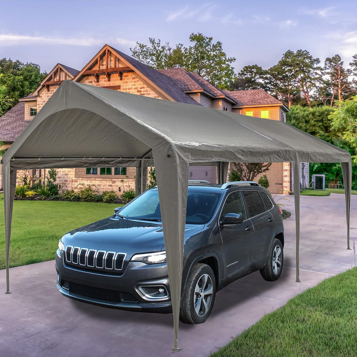 Cubierta Superior para Carport Sunnyglade 3.05x6.1m Gris PE