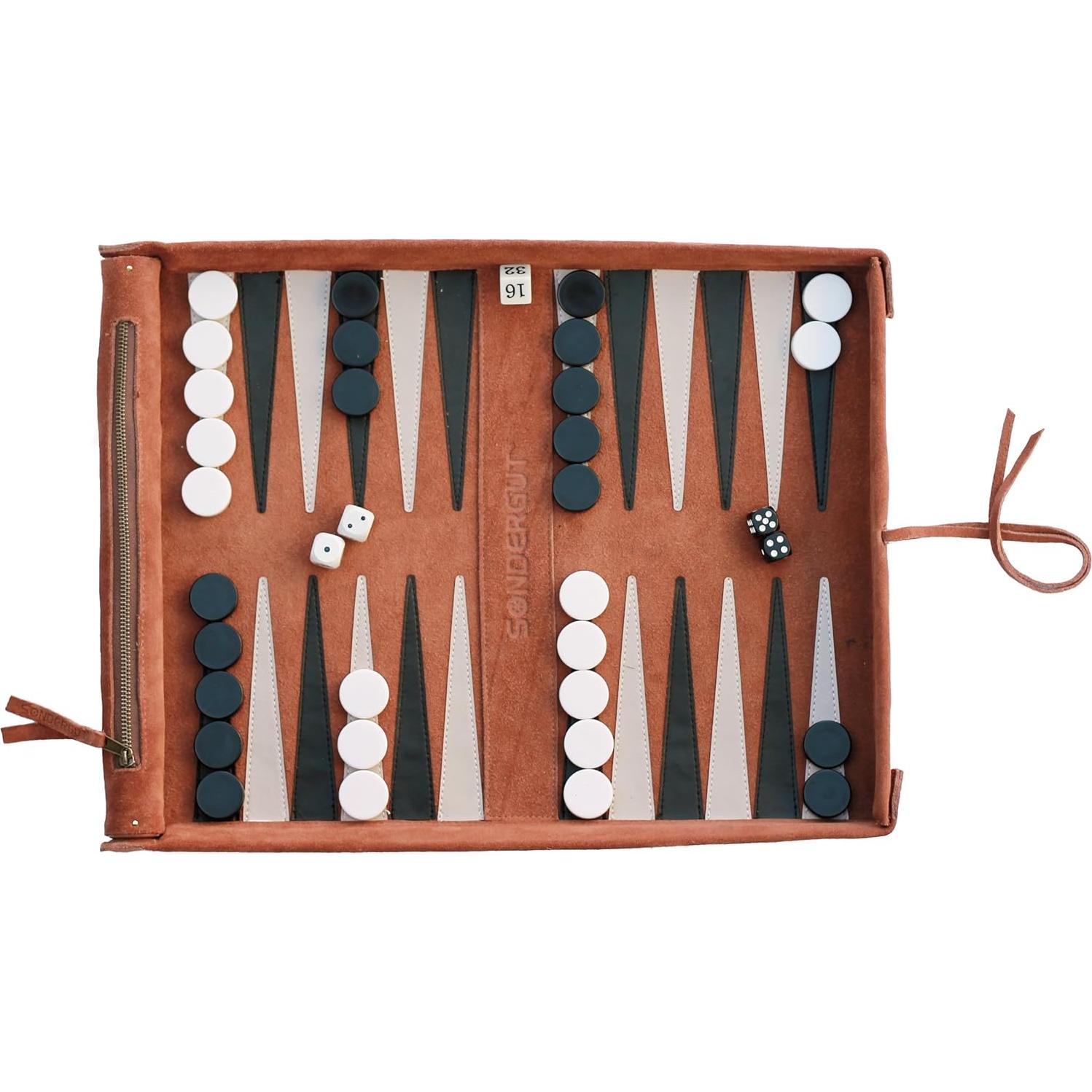 Juego de Backgammon Deluxe Portable Sondergut - Compacto y Ligero