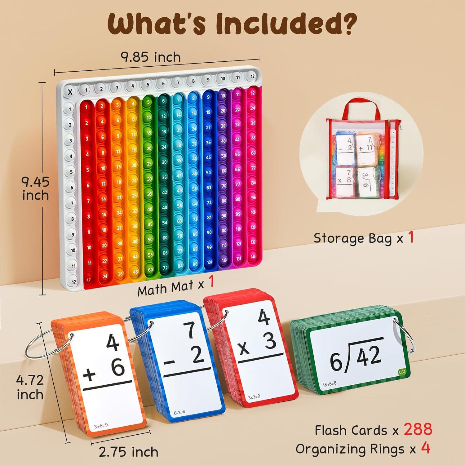 Tarjetas de Flash JoyCat Matemáticas 288 Piezas para Niños
