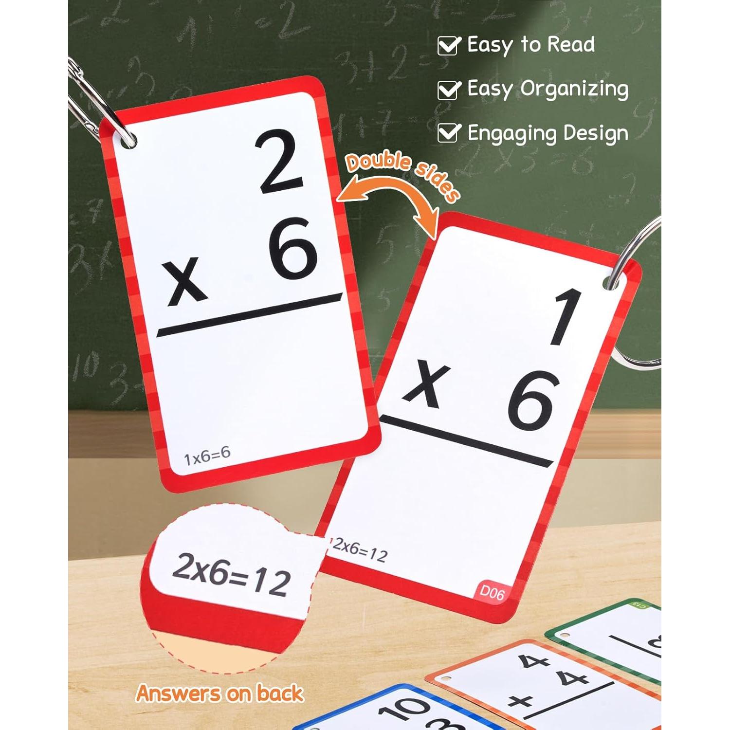 Tarjetas de Flash JoyCat Matemáticas 288 Piezas para Niños