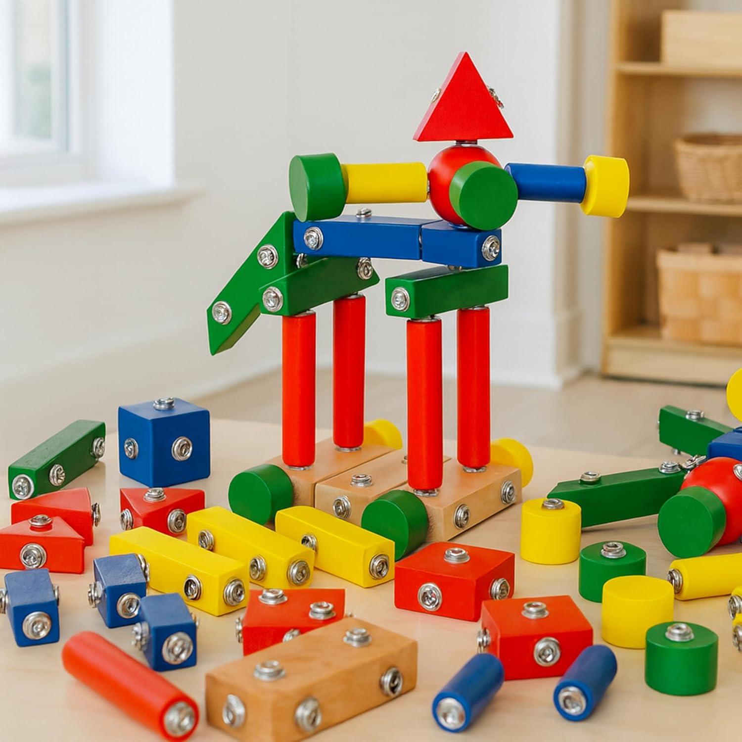 Bloques de Construcción de Madera Constructive Playthings 65 Piezas