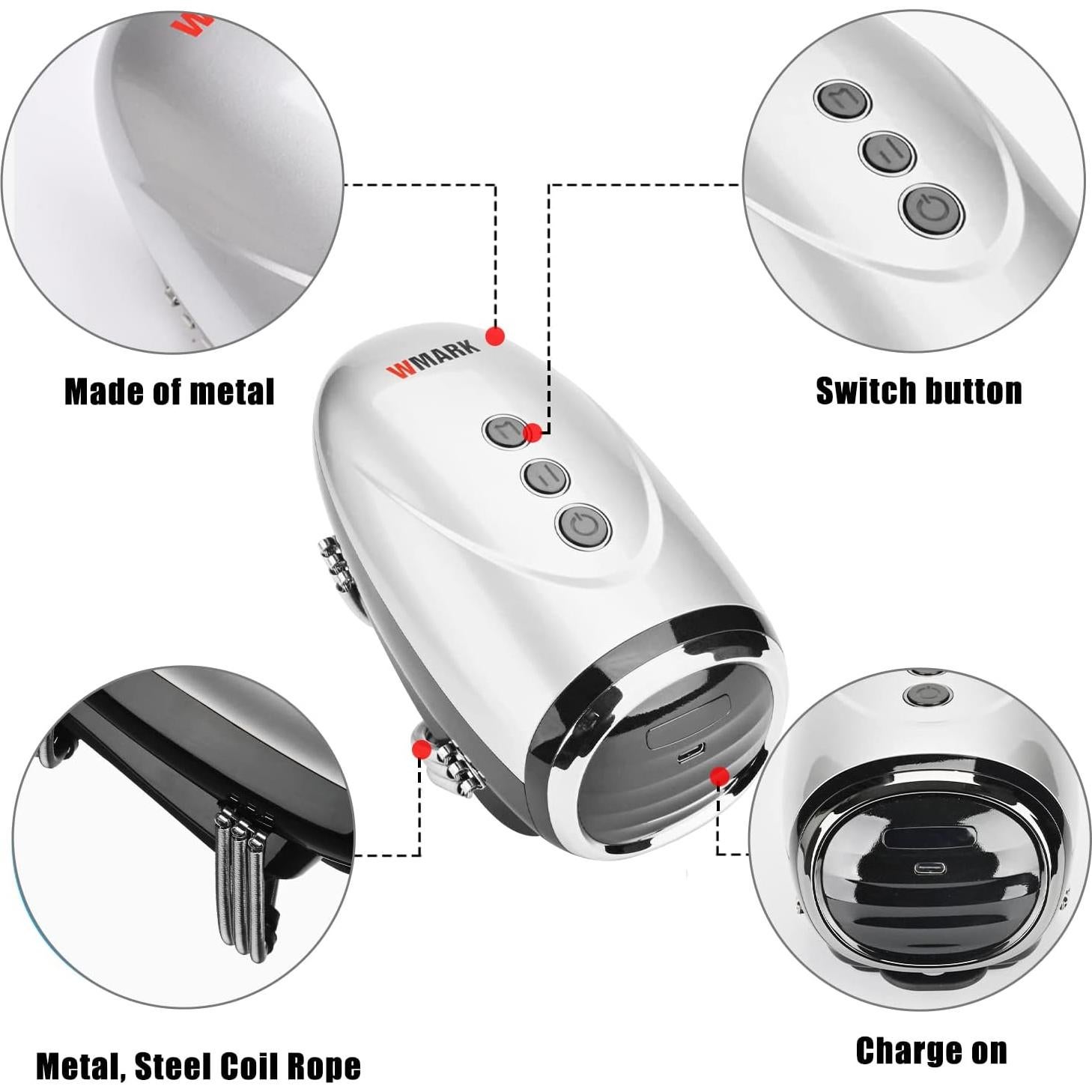 Masajeador de Mano Inalámbrico Colorski 2600mAh Plata