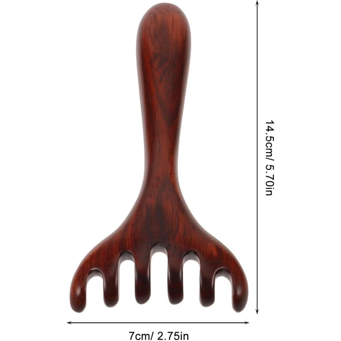 Set 2 Peines de Masaje de Madera Sándalo 6 Garras