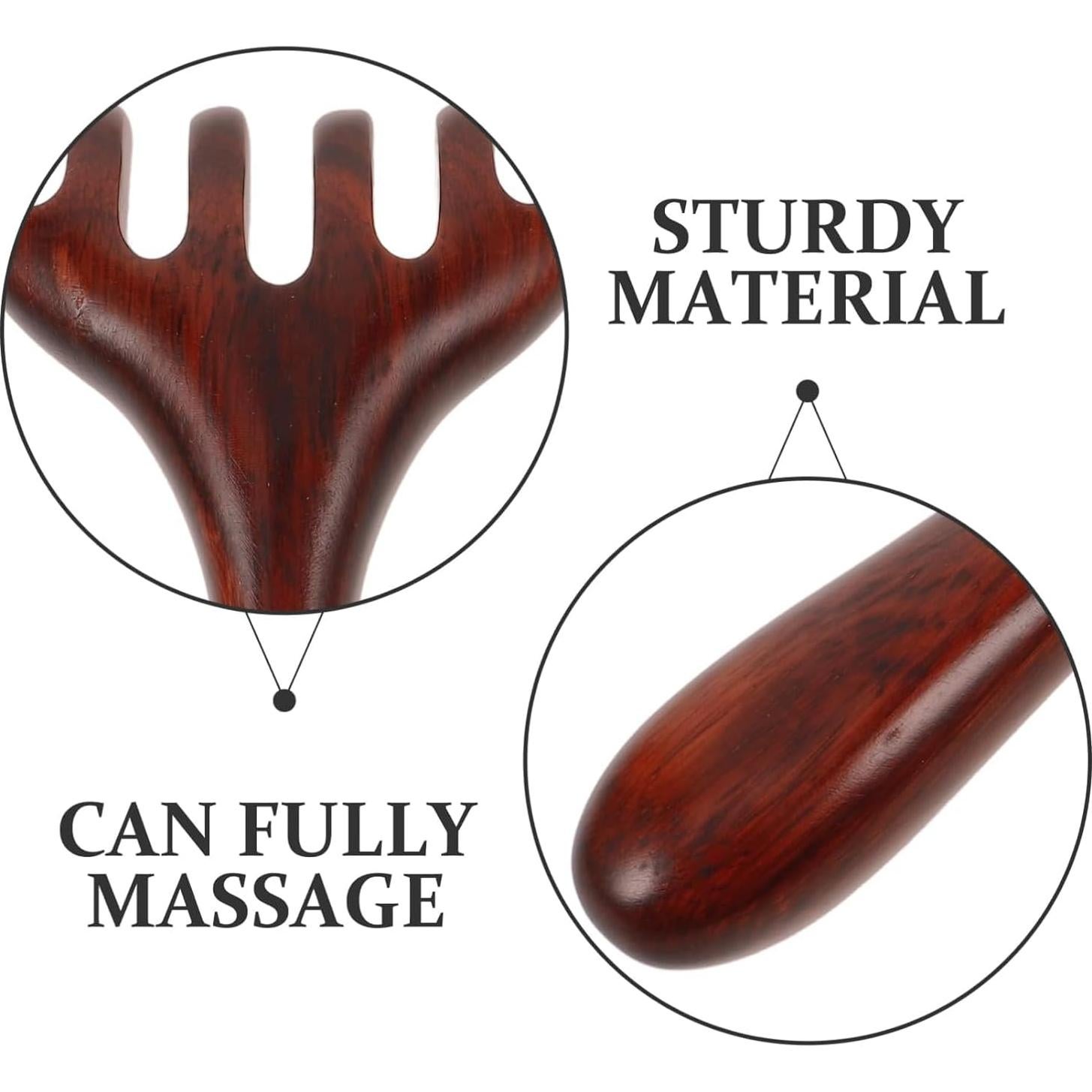 Set 2 Peines de Masaje de Madera Sándalo 6 Garras