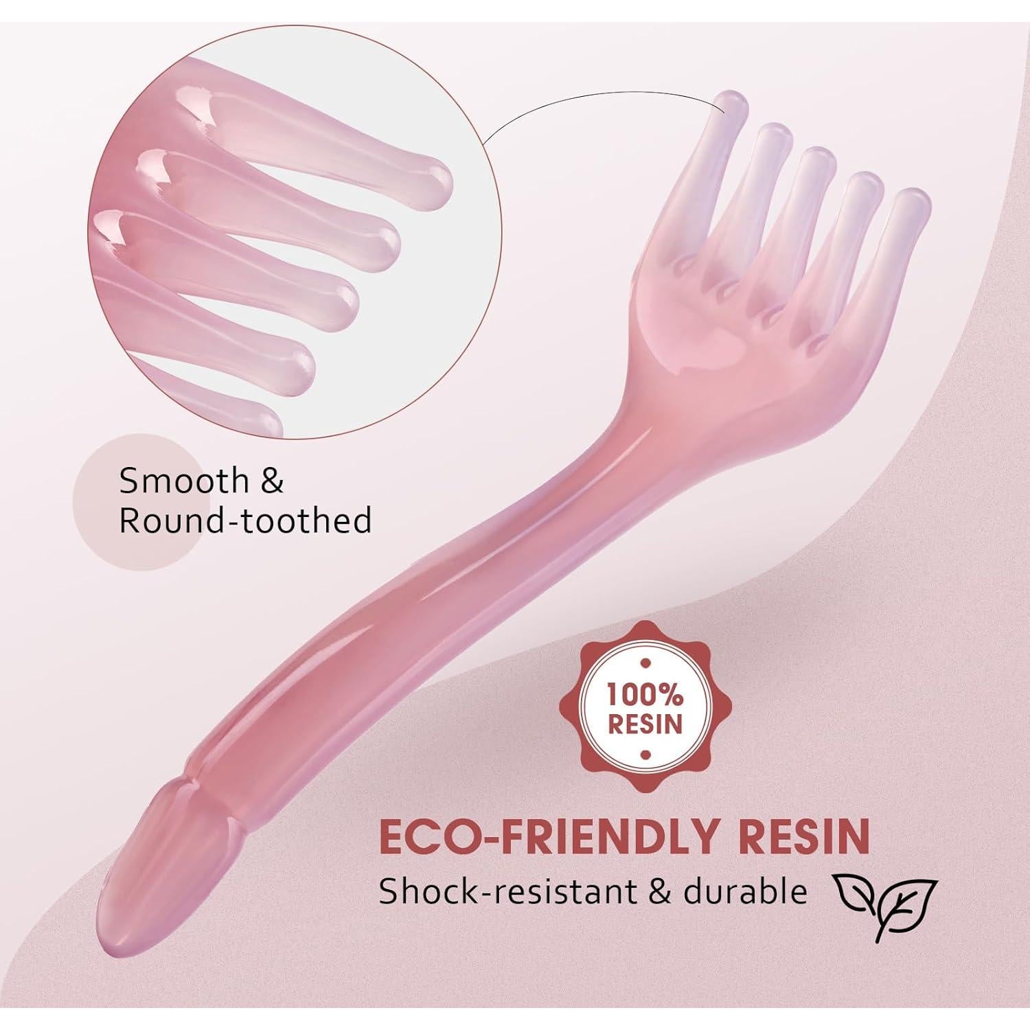 Masajeadores Manuales de Cuero Cabelludo MoyRetty - 2 Piezas Rosa