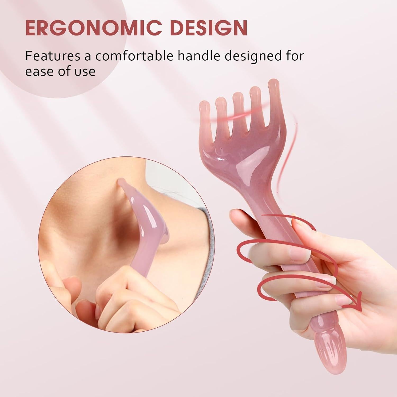 Masajeadores Manuales de Cuero Cabelludo MoyRetty - 2 Piezas Rosa