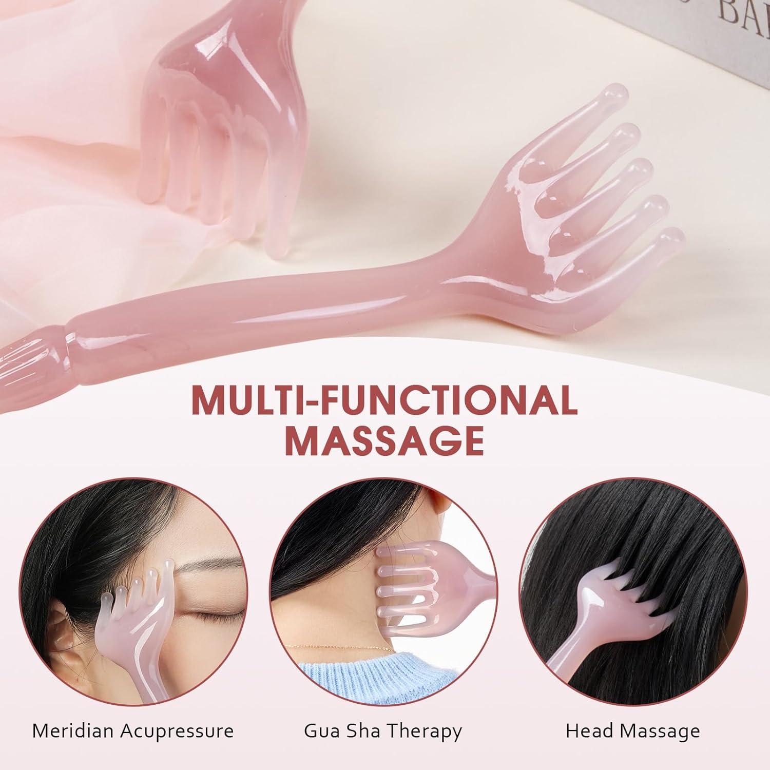 Masajeadores Manuales de Cuero Cabelludo MoyRetty - 2 Piezas Rosa