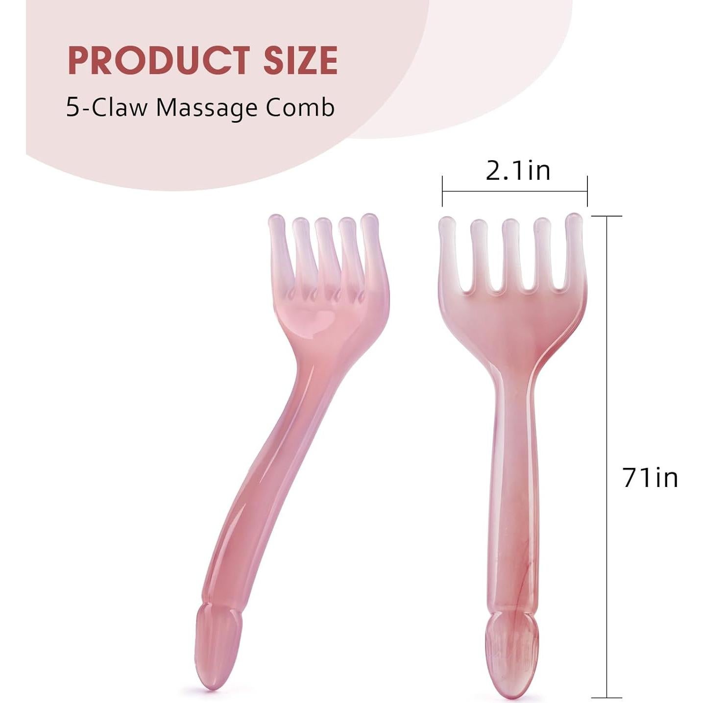 Masajeadores Manuales de Cuero Cabelludo MoyRetty - 2 Piezas Rosa