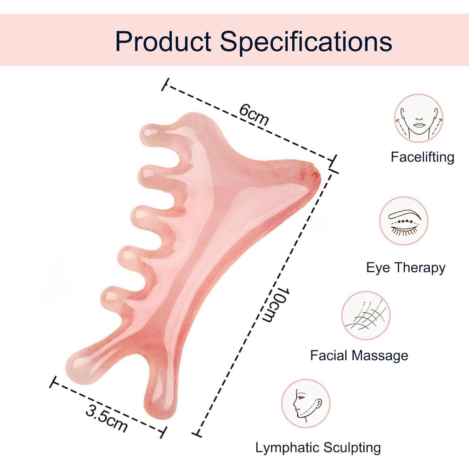 Masajeador Gua Sha 4 en 1 vsweet Rosa - Resina Natural