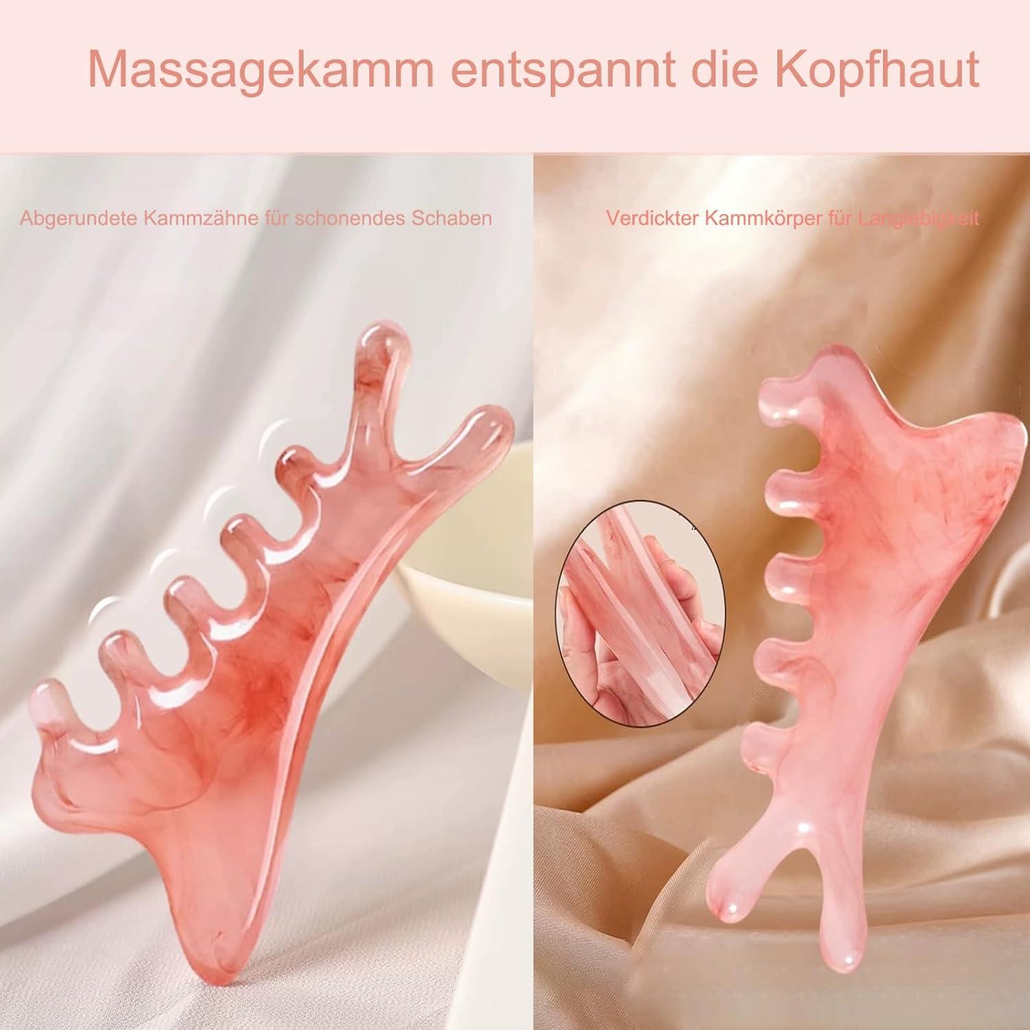 Masajeador Gua Sha 4 en 1 vsweet Rosa - Resina Natural