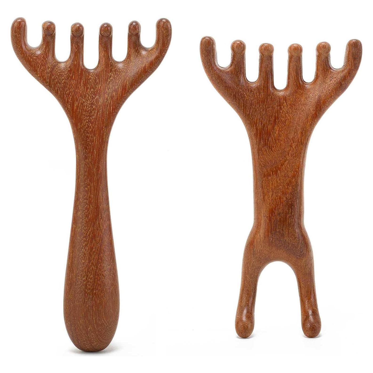 Masajeador de Pies y Cuero Cabelludo Moreinday - 2 Piezas de Sándalo