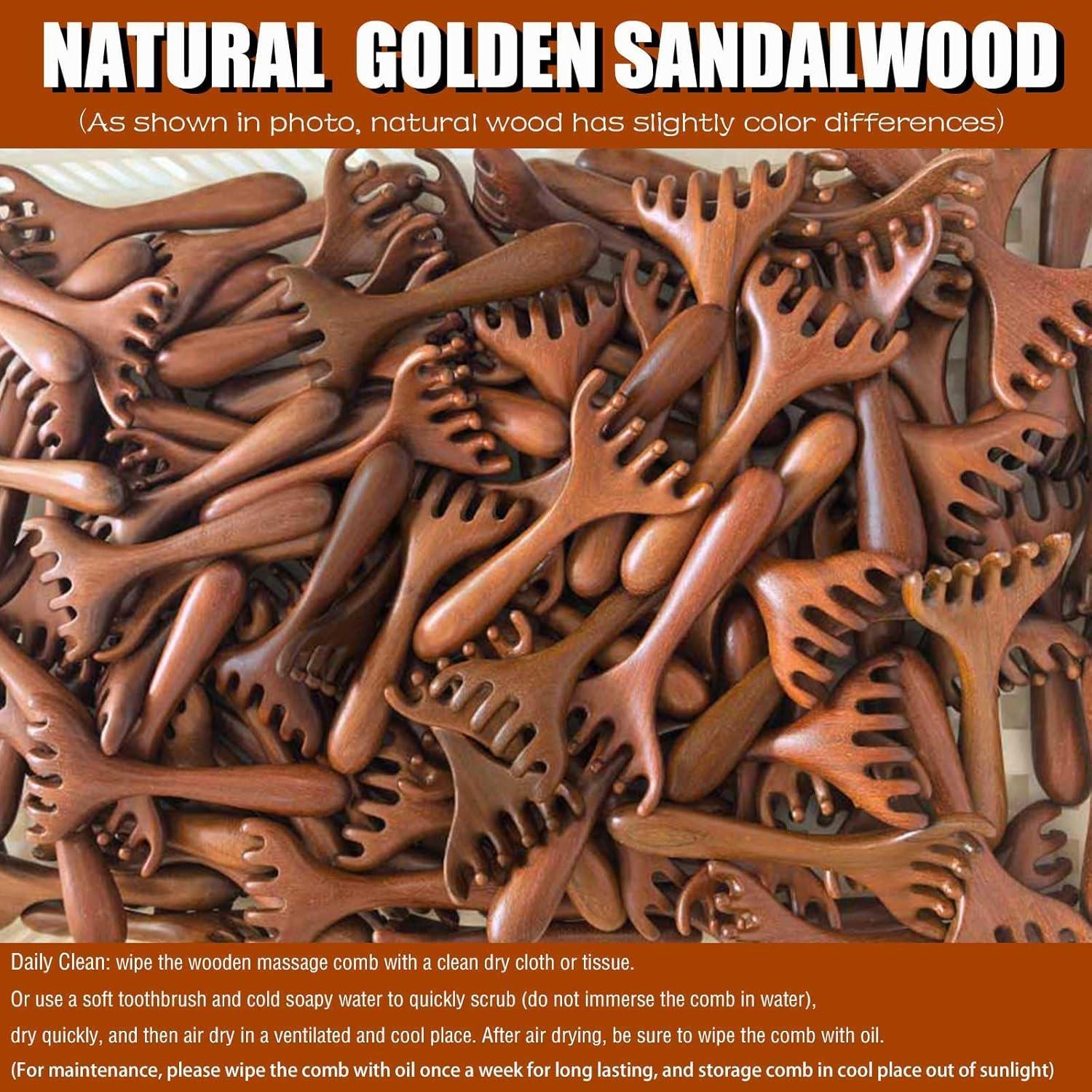 Masajeador de Pies y Cuero Cabelludo Moreinday - 2 Piezas de Sándalo