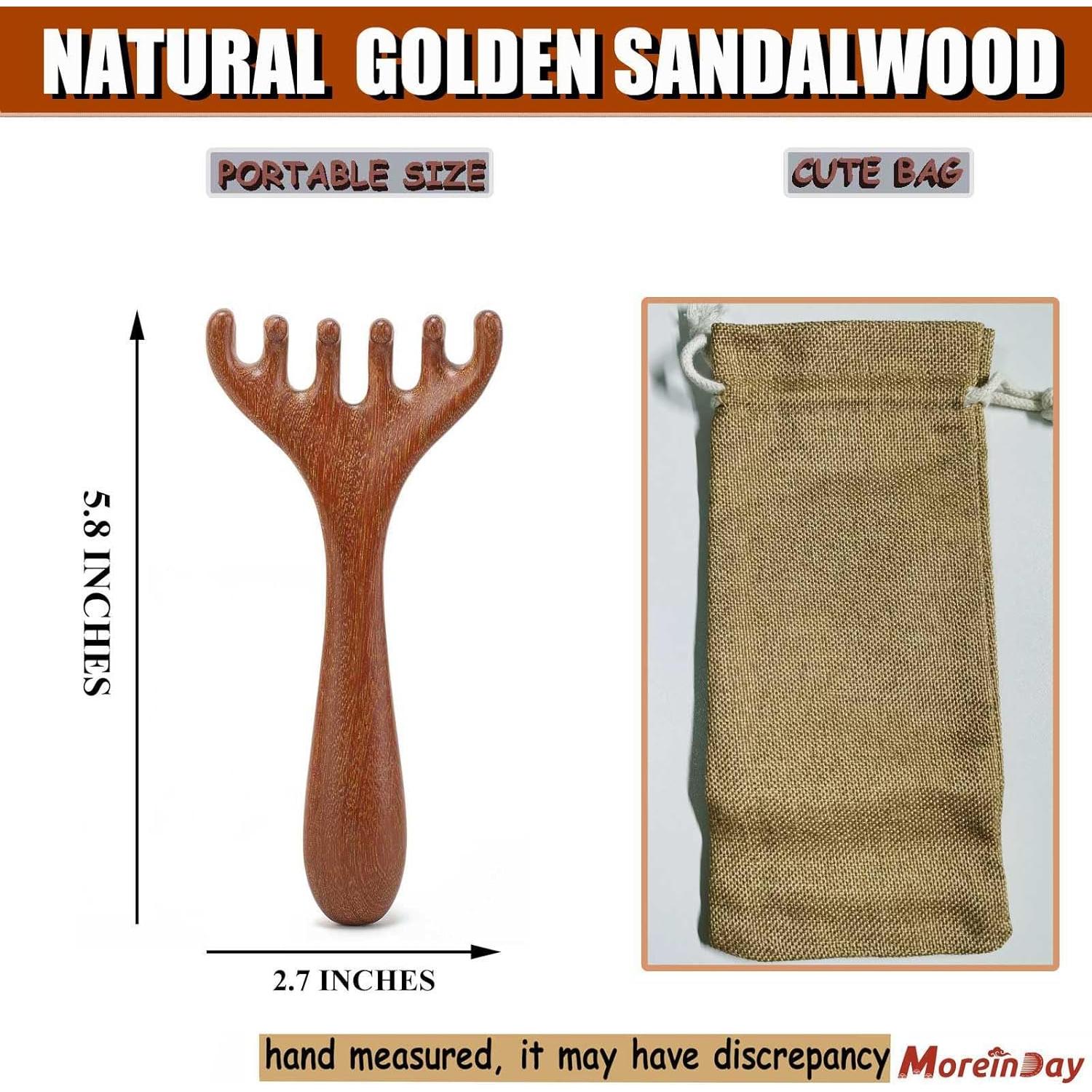 Masajeador de Pies y Cuero Cabelludo Moreinday - 2 Piezas de Sándalo