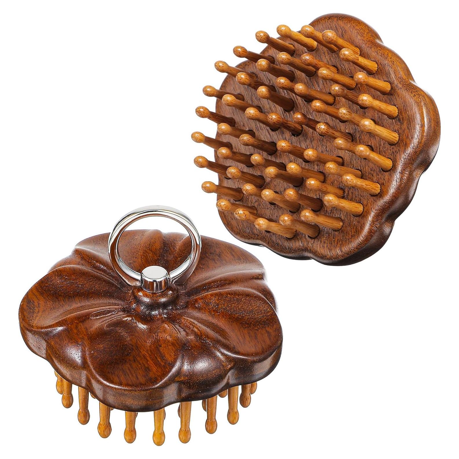 Cepillo de Masaje de Madera MBAIYO para Crecimiento del Cabello