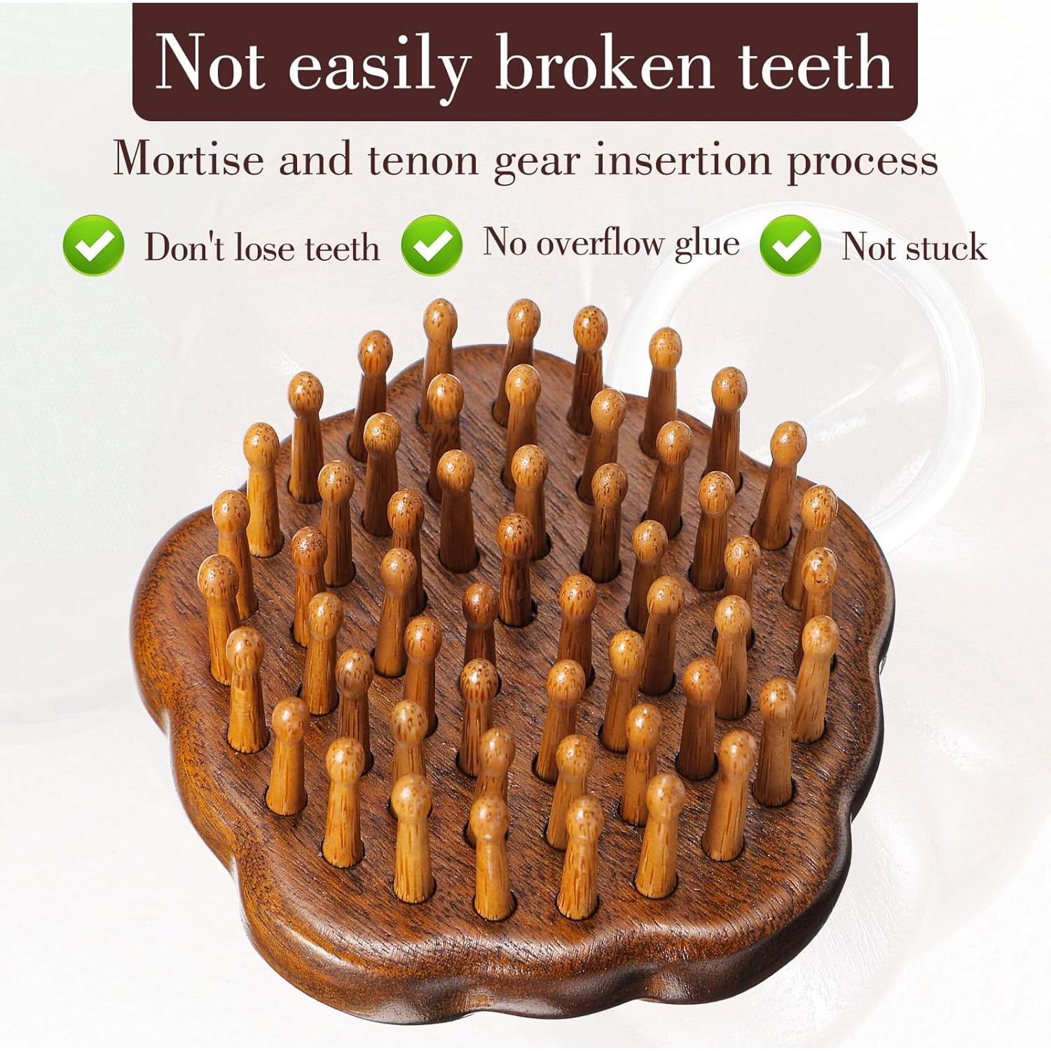 Cepillo de Masaje de Madera MBAIYO para Crecimiento del Cabello