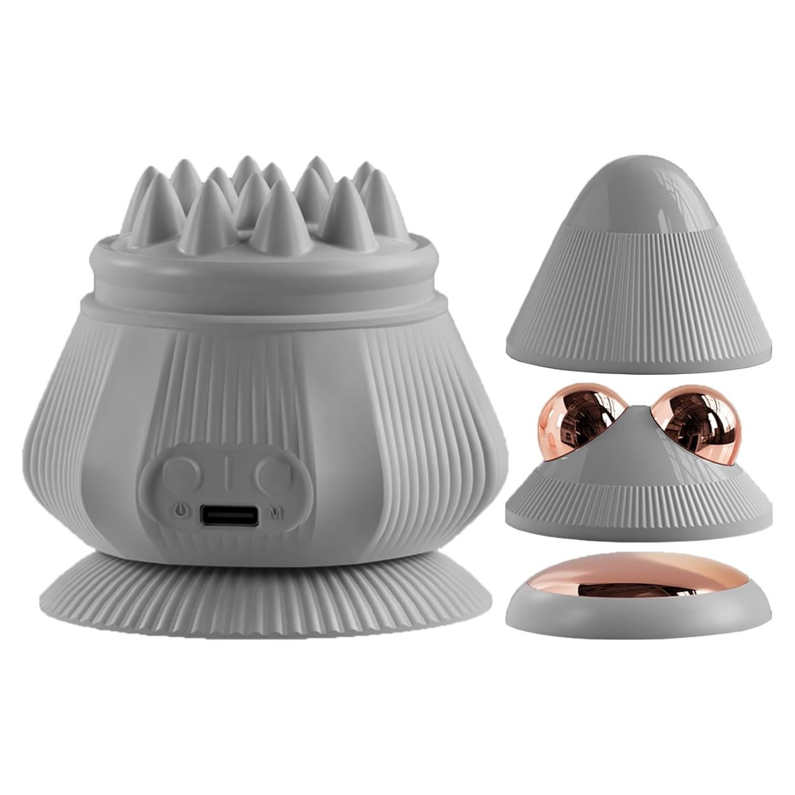 Mini Masajeador Eléctrico JIEJUNJIE con Calor y Vibración - 4 Cabezas