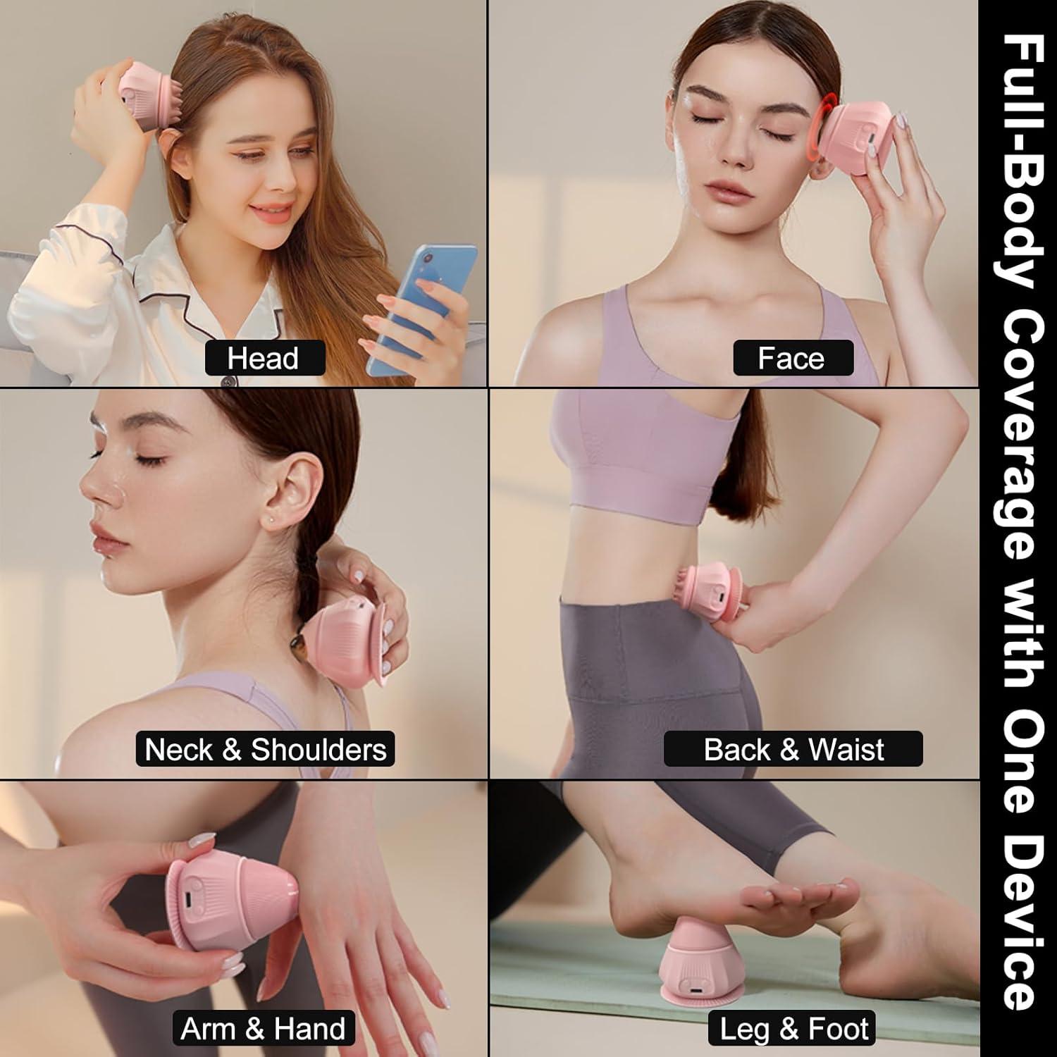 Mini Masajeador Eléctrico JIEJUNJIE con Calor y Vibración - 4 Cabezas