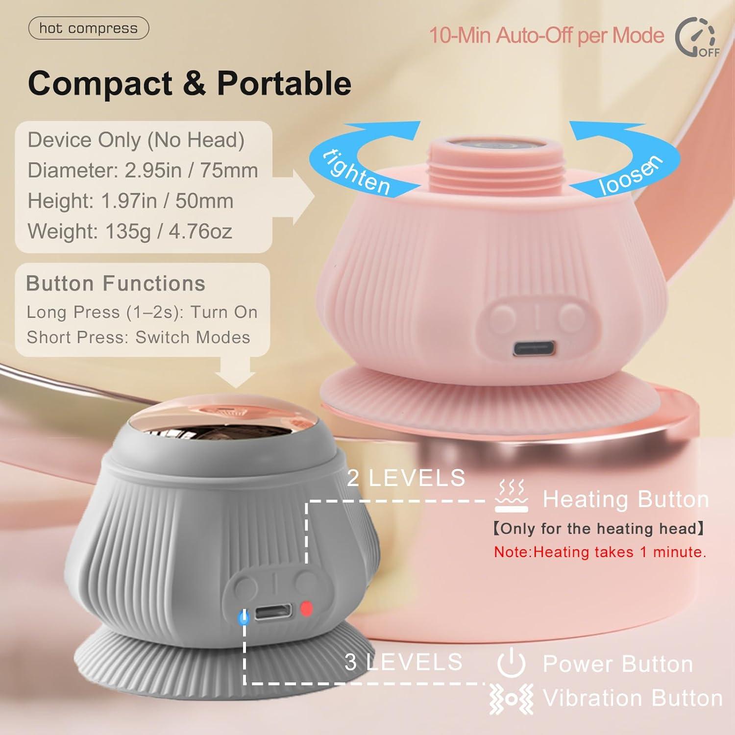 Mini Masajeador Eléctrico JIEJUNJIE con Calor y Vibración - 4 Cabezas