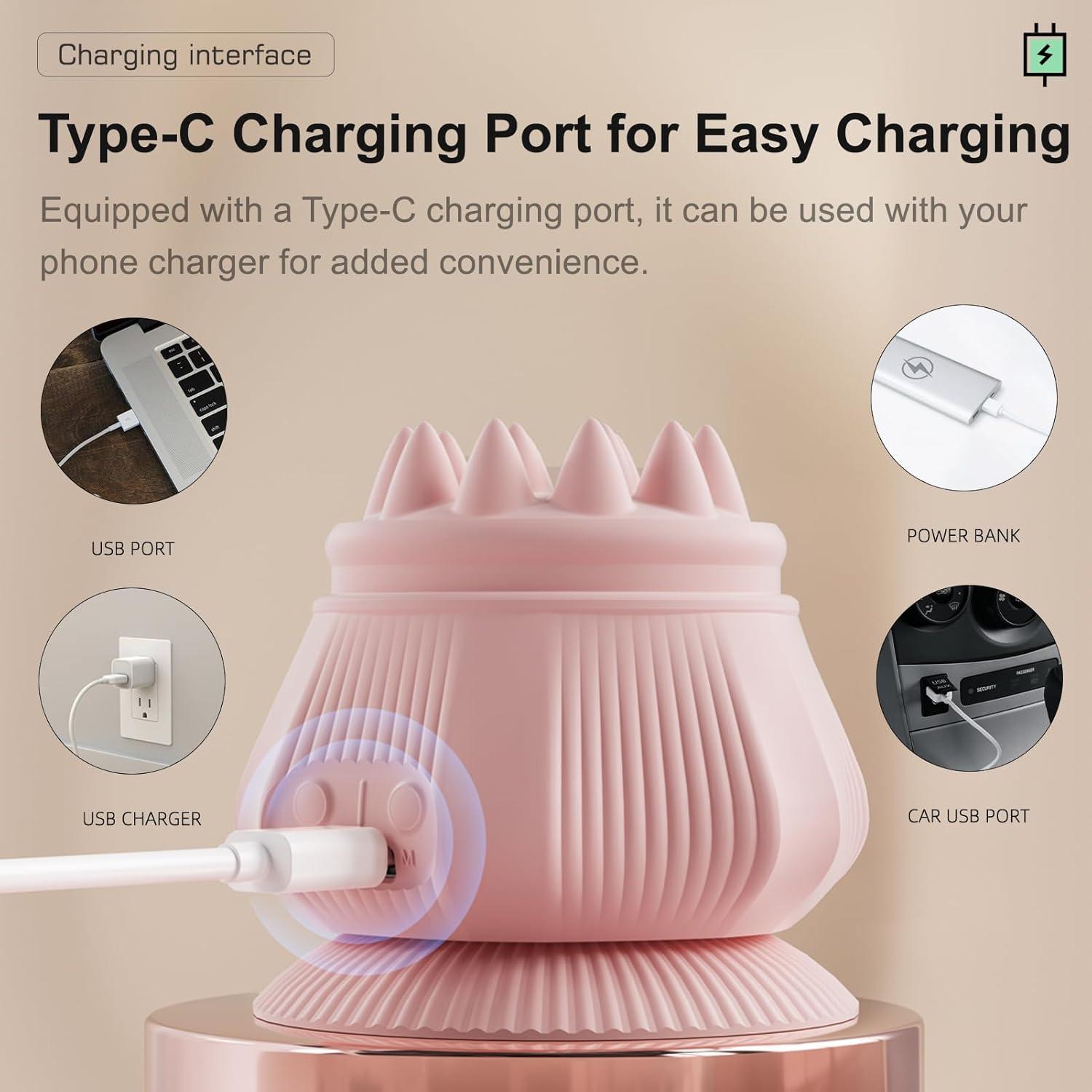 Mini Masajeador Eléctrico JIEJUNJIE con Calor y Vibración - 4 Cabezas