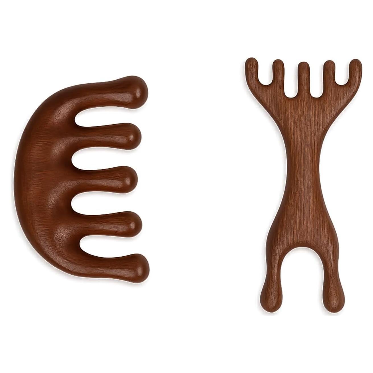 Peine Masajeador de Madera de Sándalo Krebly 5 Garras