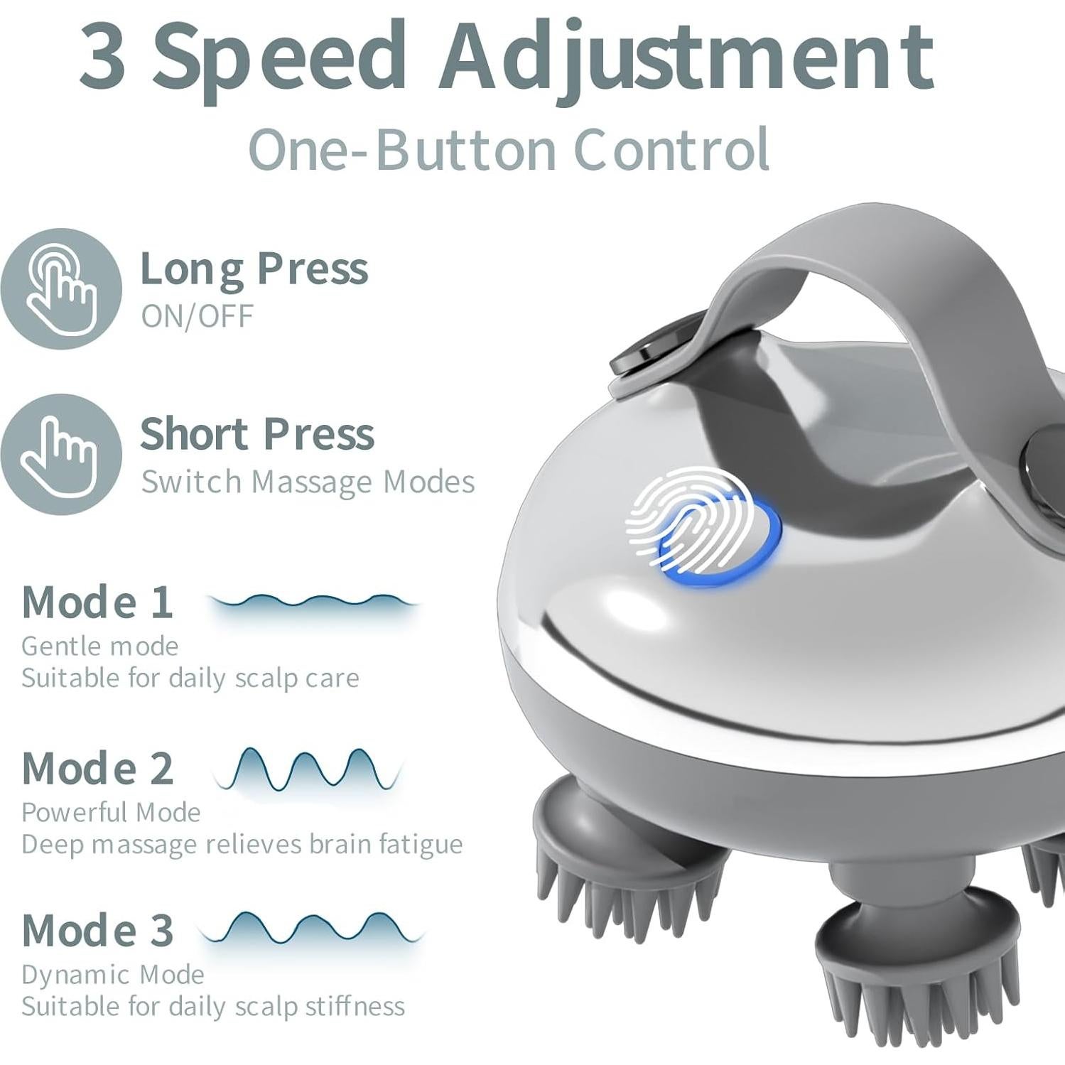 Masajeador de cuero cabelludo ScalpHero Smart con calefacción