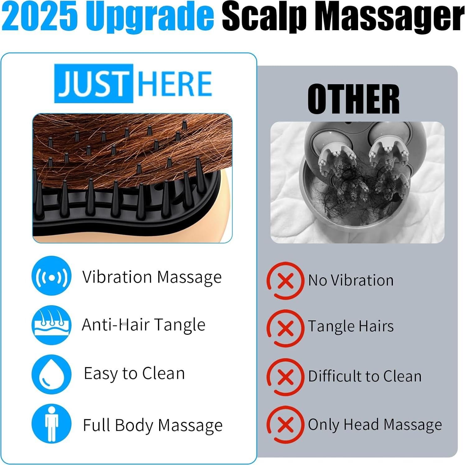 Masajeador Eléctrico de Cabeza JUSTHERE JK 928 con 2 Velocidades