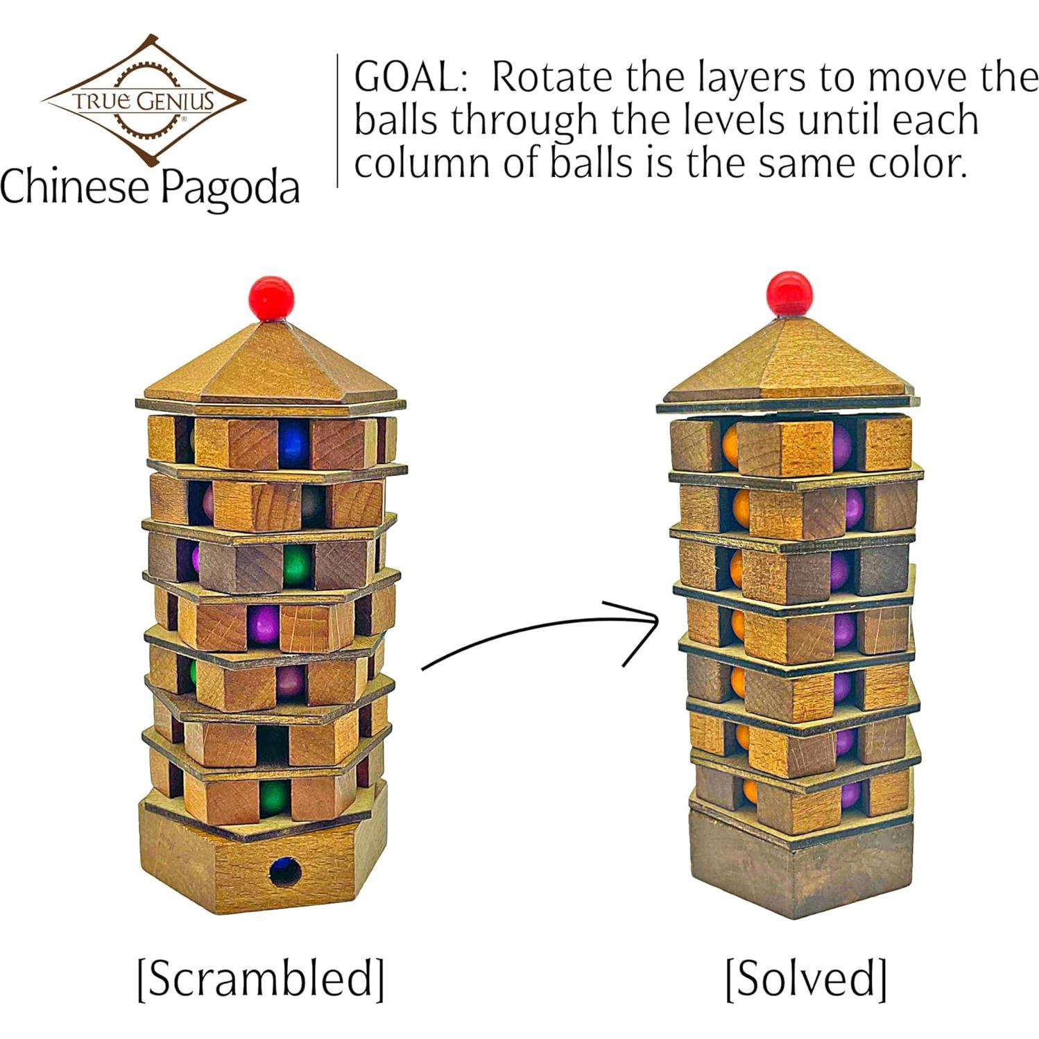 Rompecabezas 3D de Madera Proyecto Genio Pagoda China 9x7x19cm