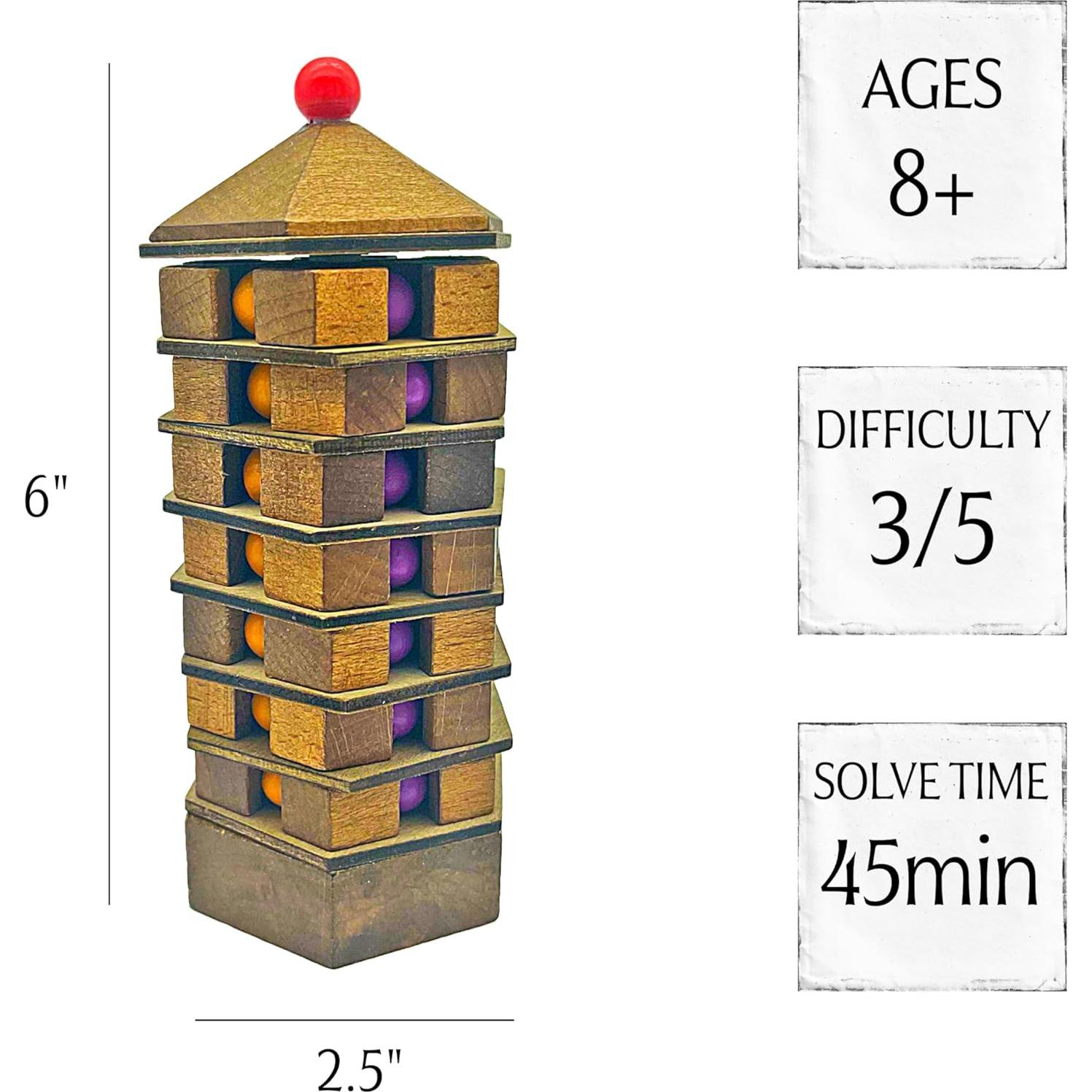 Rompecabezas 3D de Madera Proyecto Genio Pagoda China 9x7x19cm